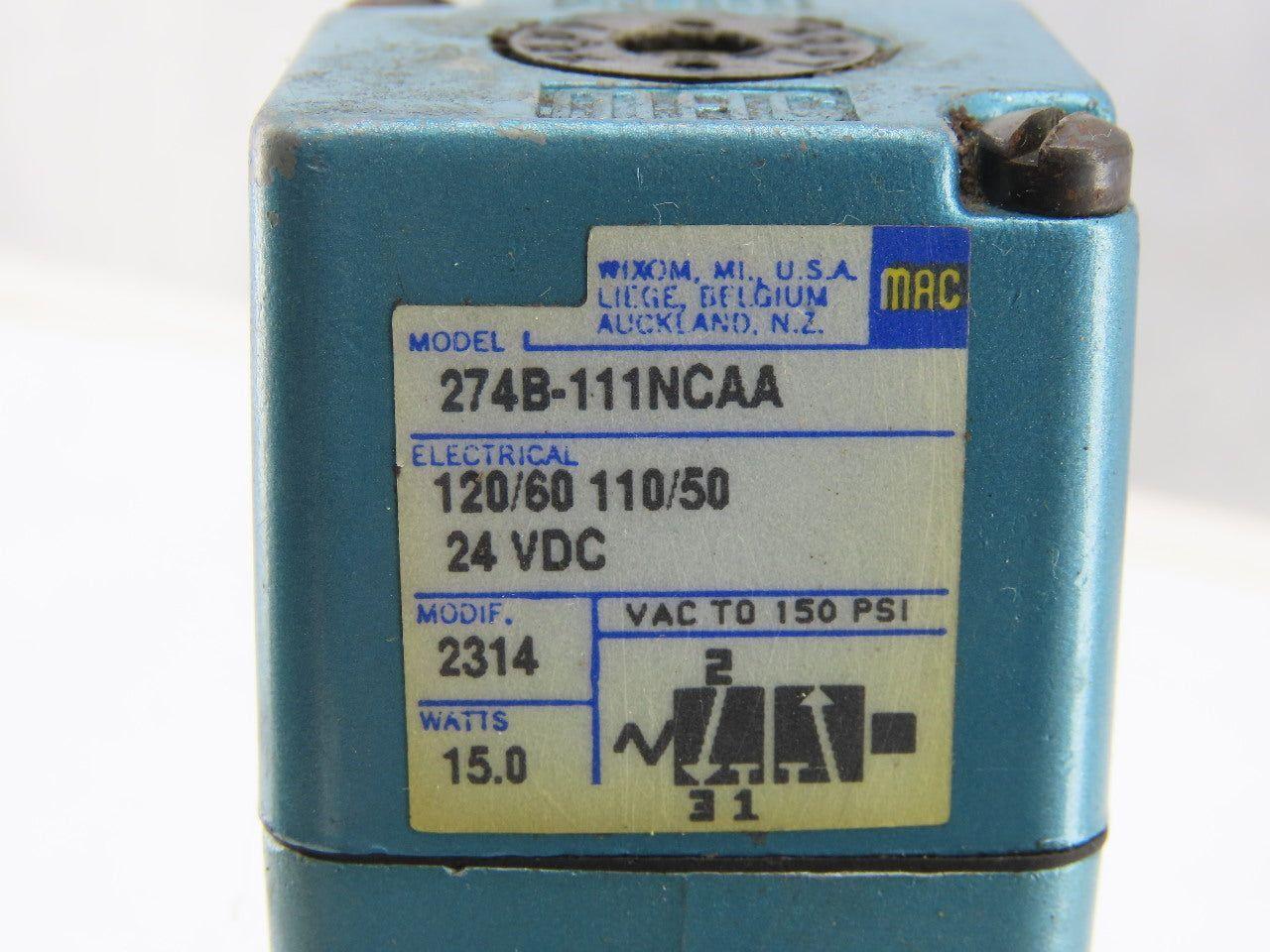 MAC 274B-111NCAA 120V Solenoid Operated Air Valve Filter Regulator Assembly