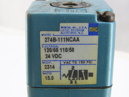 MAC 274B-111NCAA 120V Solenoid Operated Air Valve Filter Regulator Assembly