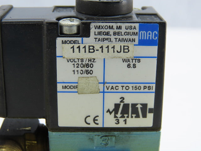 Mac 11B-111JB Solenoid Valve 110-120V 50/60Hz 6.8W