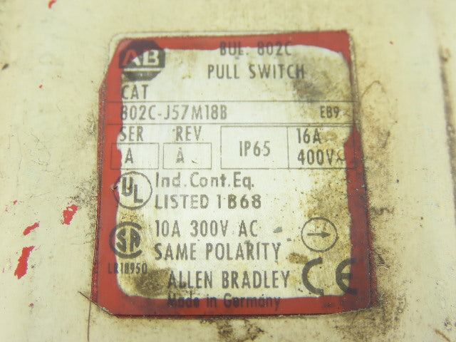 Allen Bradley 802C-J57MJ8B/A Pull Switch 16A 400V Series A