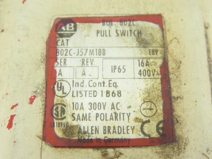 Allen Bradley 802C-J57MJ8B/A Pull Switch 16A 400V Series A