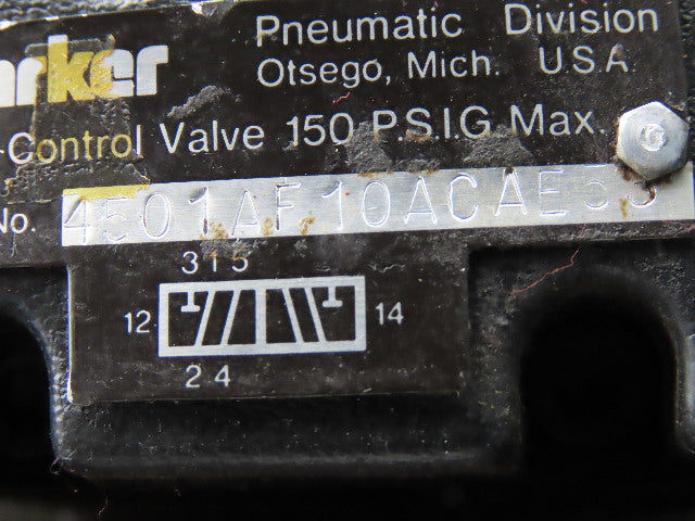 Parker 4501AF10ACAE53 4/2 Position 120V Solenoid Operated Air Valve Manifold
