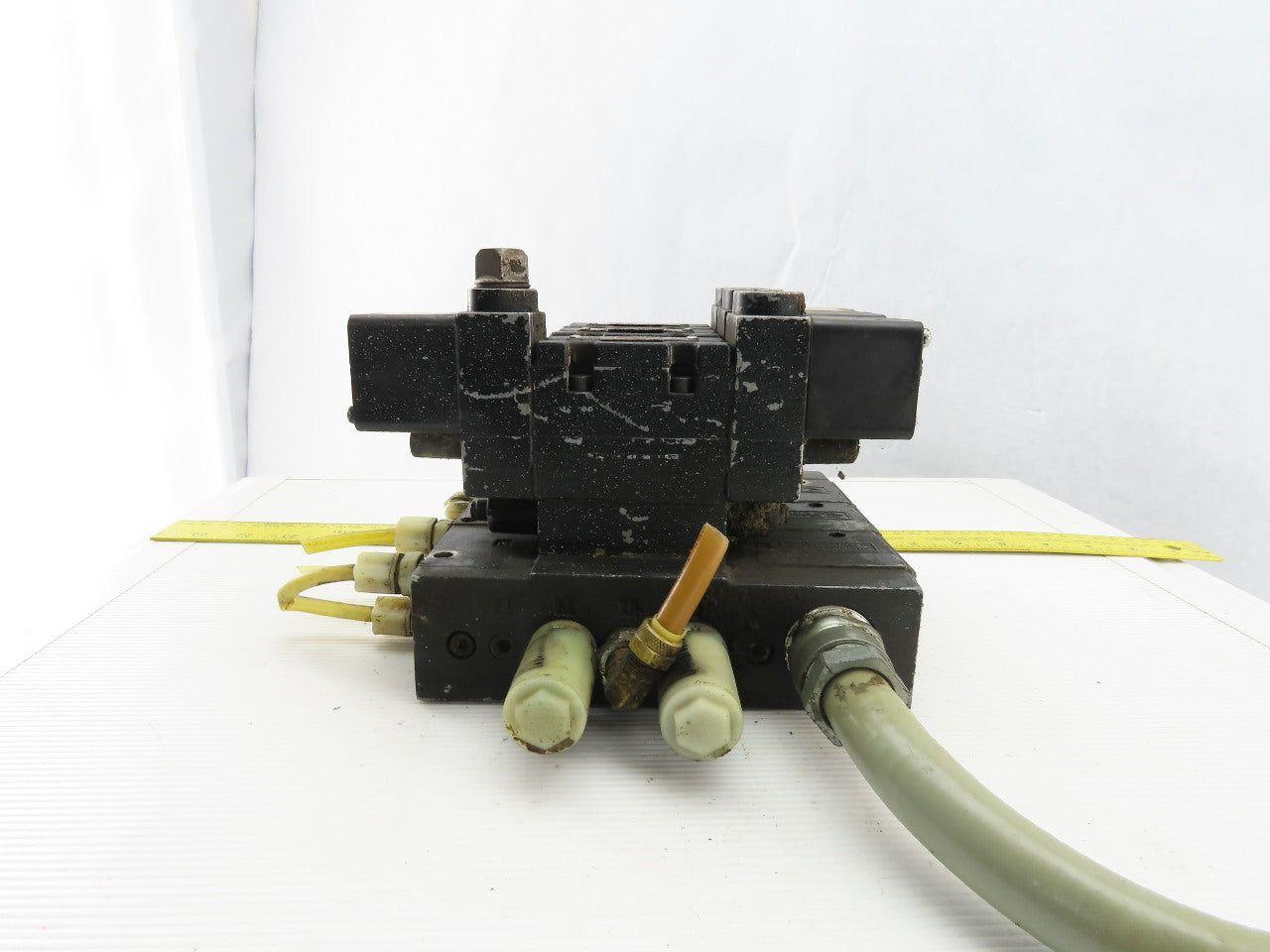 Parker 4501AF10ACAE53 4/2 Position 120V Solenoid Operated Air Valve Manifold