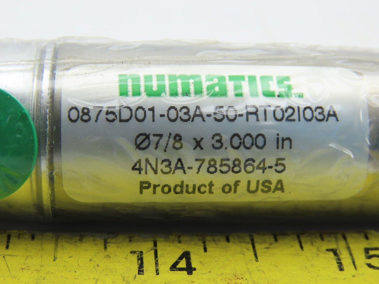 Numatics 0875D01-03A-50-RT02I03A 7/8" Bore 3" Stroke Extended Shaft Air Cylinder