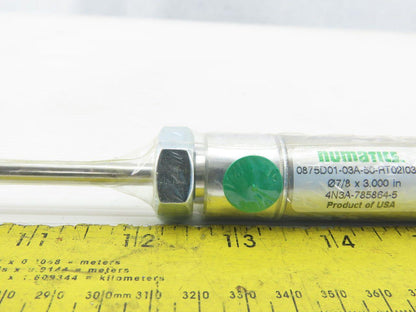 Numatics 0875D01-03A-50-RT02I03A 7/8" Bore 3" Stroke Extended Shaft Air Cylinder