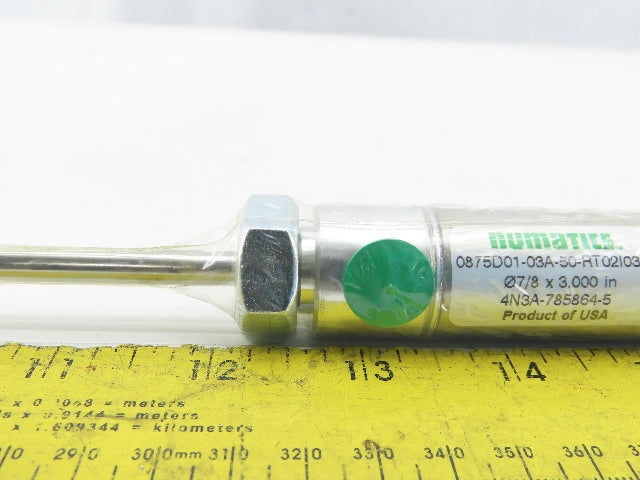 Numatics 0875D01-03A-50-RT02I03A 7/8" Bore 3" Stroke Extended Shaft Air Cylinder