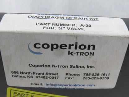 Coperion K-Tron 2315-304.0001 Diaphragm Kit For 3/4" A-20 Valve