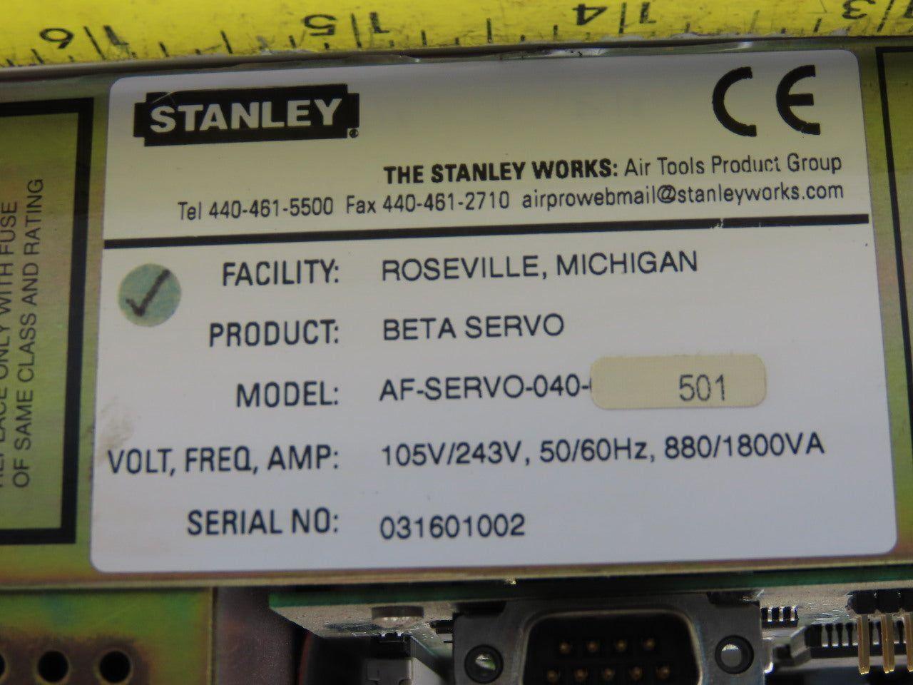 Stanley AF-SERVO-040-501 Beta Servo 105/243V 50/60Hz 880/1800VA