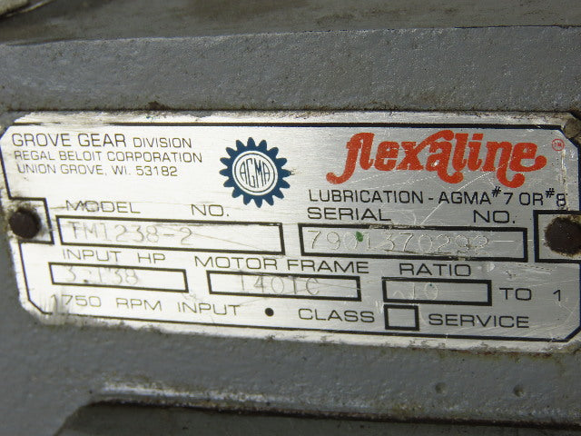 Grove Gears TM1238-2 Flex-a line 1-1/2Hp Gear Motor 208-230/460V 3Ph 10:1 Ratio