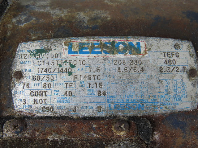 Grove Gears TM1238-2 Flex-a line 1-1/2Hp Gear Motor 208-230/460V 3Ph 10:1 Ratio