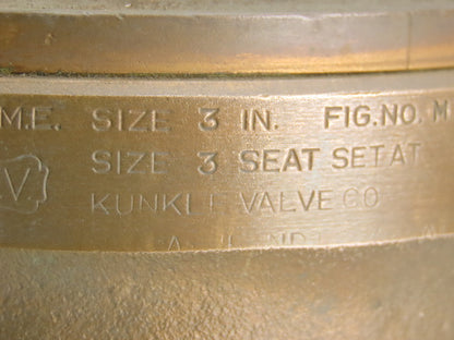 Kunkle Fig.M23A Safety Relive Valve 3" Flanged or NPT 135LBS 2267CFM