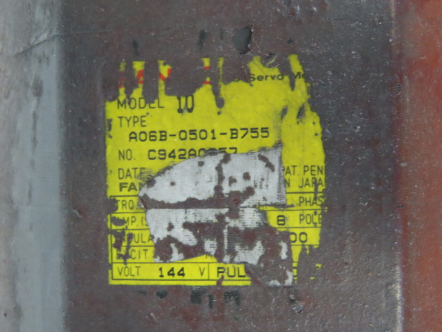 Fanuc A06B-0501-B755 Model 10 1.4kW 2000 RPM 144V 200Hz AC Servo Motor