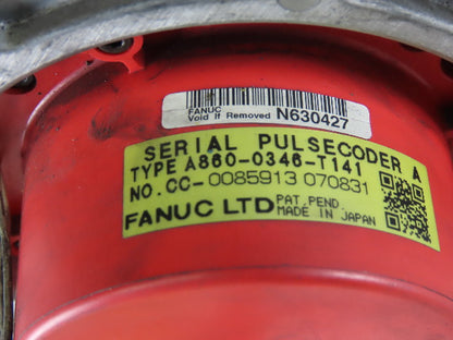 Fanuc A06B-0502-B755 Model 20S 2000 RPM 146V AC Servo Motor