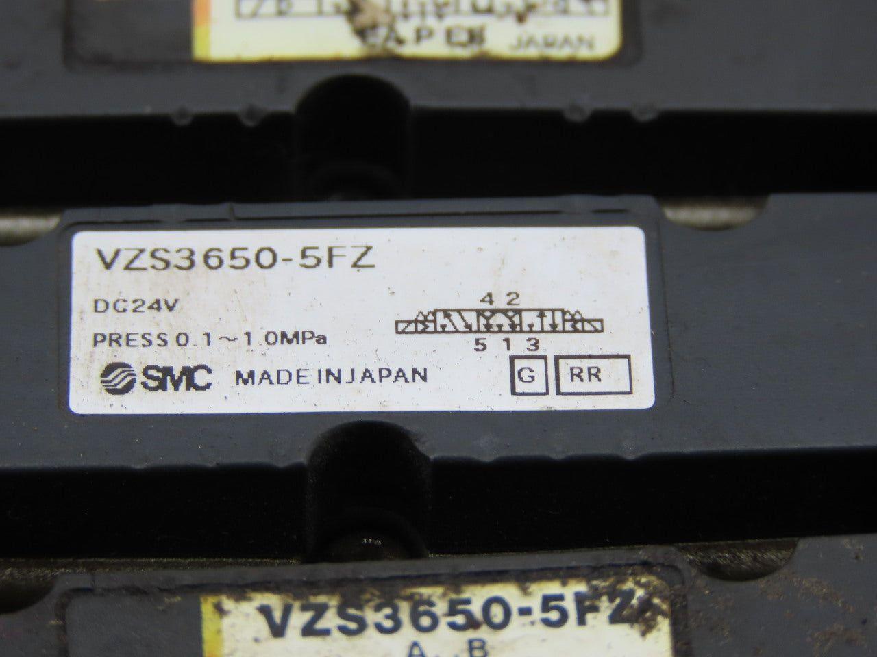 SMC VZS3650-5FZ Pneumatic Vale Manifold Block W/VVZS3000-22A