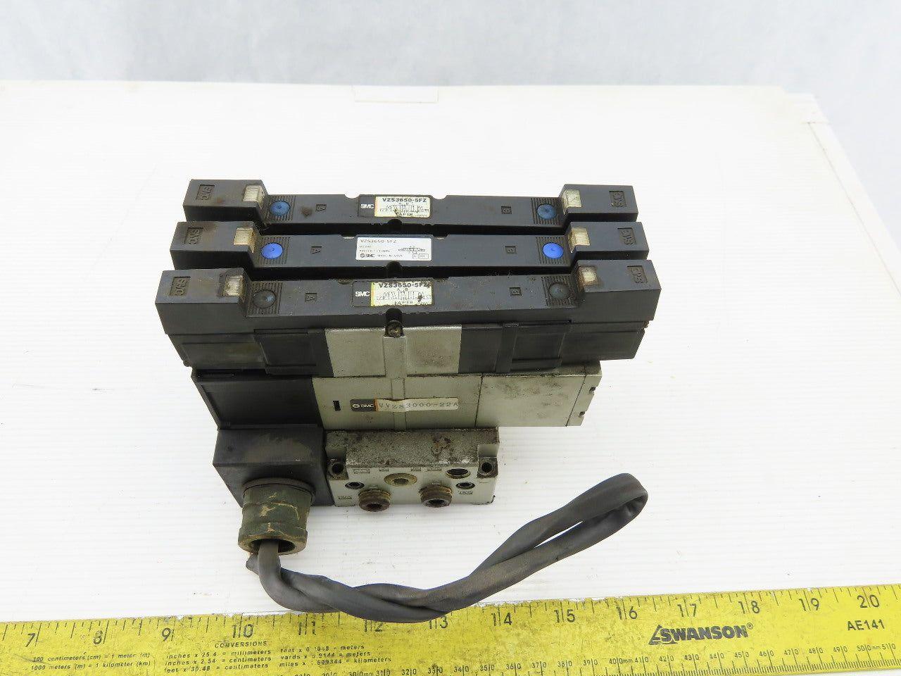 SMC VZS3650-5FZ Pneumatic Vale Manifold Block W/VVZS3000-22A