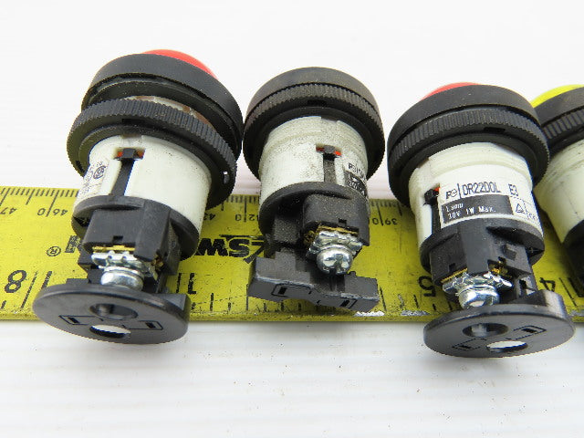 DR22D0L Assorted Lamp Indicator Light Red, White, Yellow, Green 30V 1W 7/8"Hole