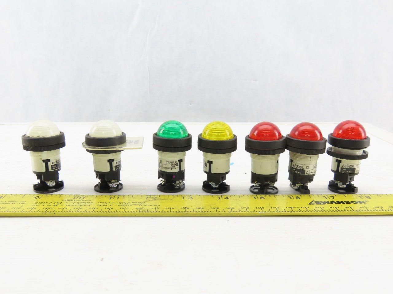 DR22D0L Assorted Lamp Indicator Light Red, White, Yellow, Green 30V 1W 7/8"Hole
