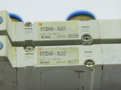 SMC SY3340-5LOZ Manifold Assembly W/2 Pneumatic Solenoid Valves