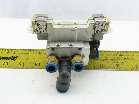 SMC SY3340-5LOZ Manifold Assembly W/2 Pneumatic Solenoid Valves