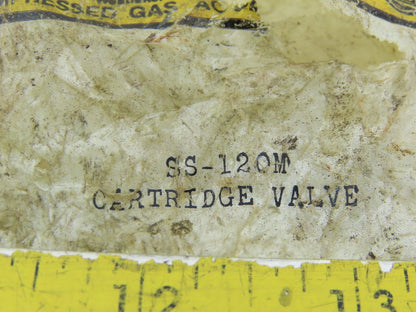 Western Enterprises SS-120M Cartridge Valve 1/4"NPT Male 6000 PSI