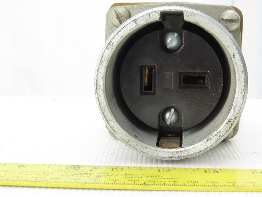 Pyle National 222-0A-4 600V Plug Receptacle 60A 2 Pole 3 Wire