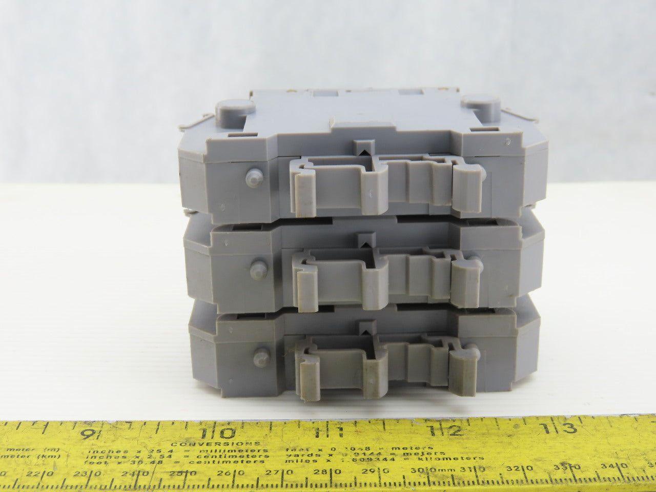 Entrelec MB10/22S 3 Pole Fuse Holder 750-800V 6mm DIN Rail Mount Lot of 6