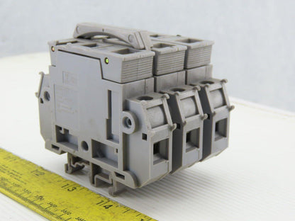 Entrelec MB10/22S 3 Pole Fuse Holder 750-800V 6mm DIN Rail Mount Lot of 6