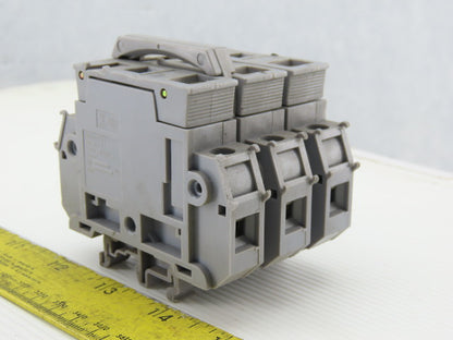 Entrelec MB10/22S 3 Pole Fuse Holder 750-800V 6mm DIN Rail Mount Lot of 6