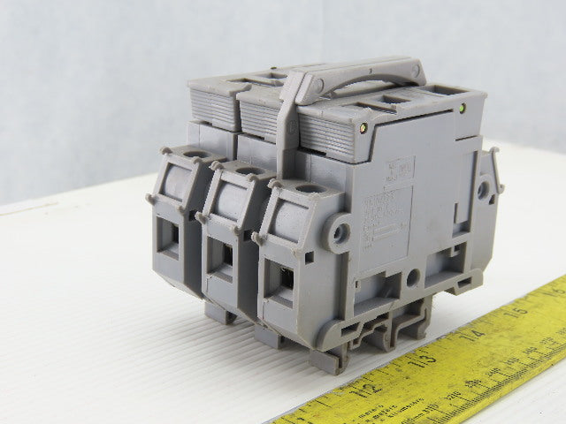 Entrelec MB10/22S 3 Pole Fuse Holder 750-800V 6mm DIN Rail Mount Lot of 6