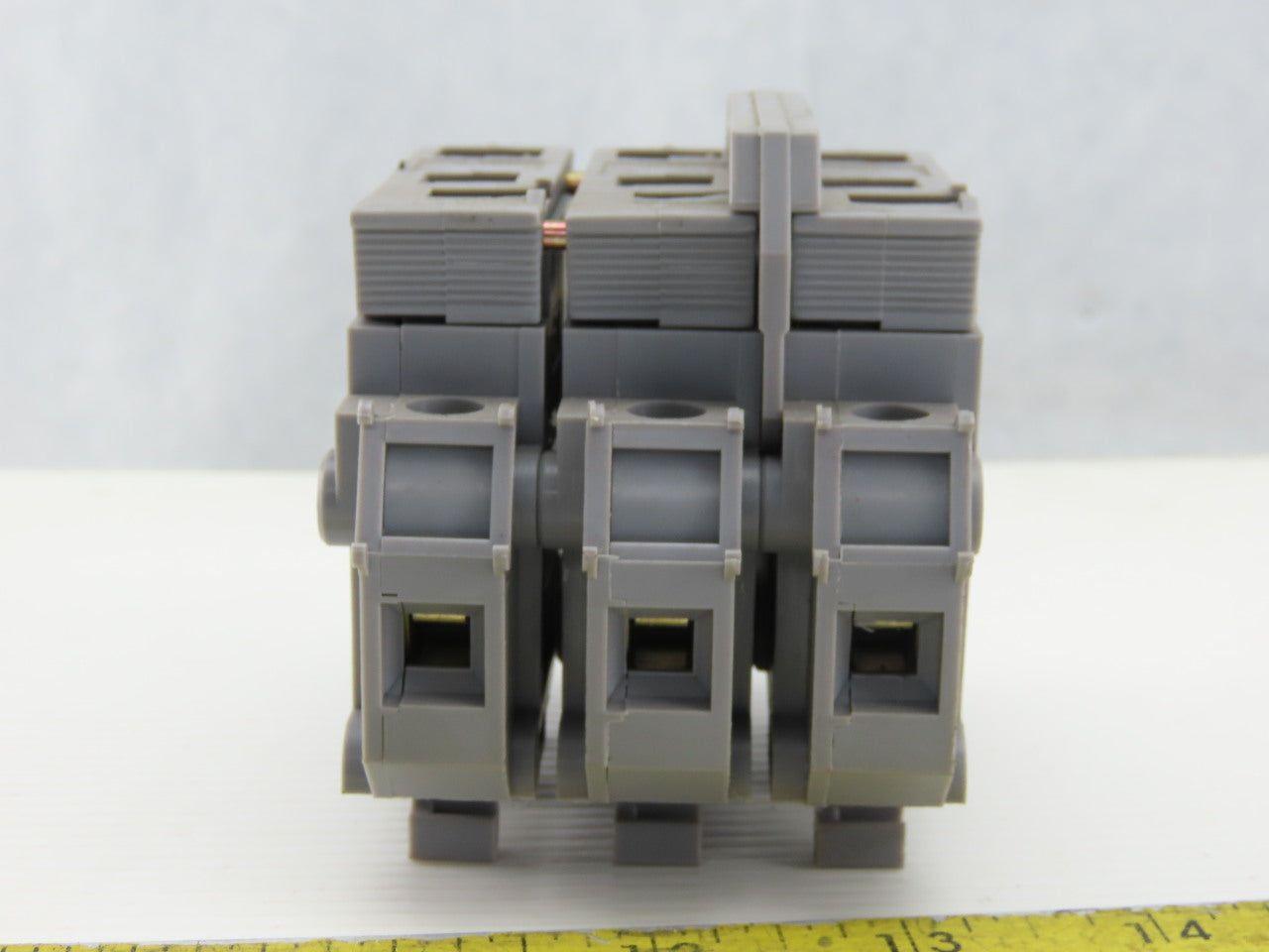 Entrelec MB10/22S 3 Pole Fuse Holder 750-800V 6mm DIN Rail Mount Lot of 6