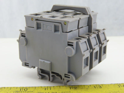 Entrelec MB10/22S 3 Pole Fuse Holder 750-800V 6mm DIN Rail Mount Lot of 6