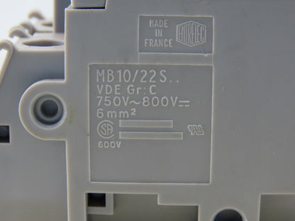 Entrelec MB10/22S 2 Pole Fuse Holder 750-800V Lot of 4