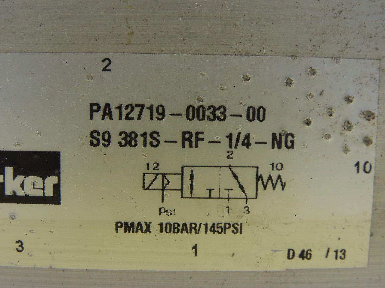 Parker S9 381S-RF-1/4-NG Valve 24VDC 60VAC 50Hz 6OVA