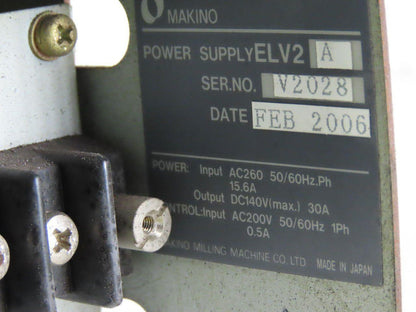 NE C ELV2A 1ER106A001 Power Supply From a Makino EDM CNC