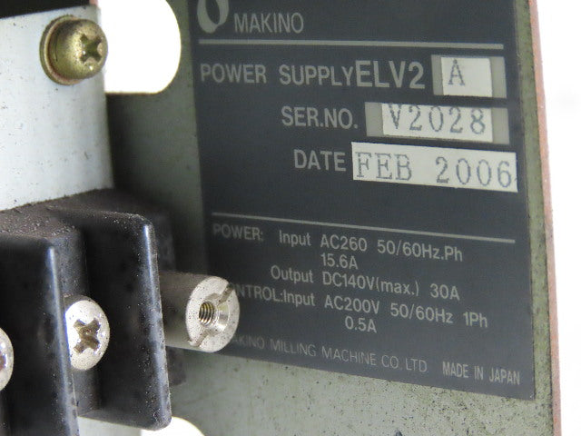 NE C ELV2A 1ER106A001 Power Supply From a Makino EDM CNC