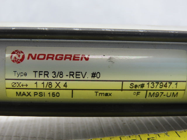 Norgren TFR3/8-REV. #0 Pneumatic Air Cylinder 1-1/8" Bore 4" Stroke