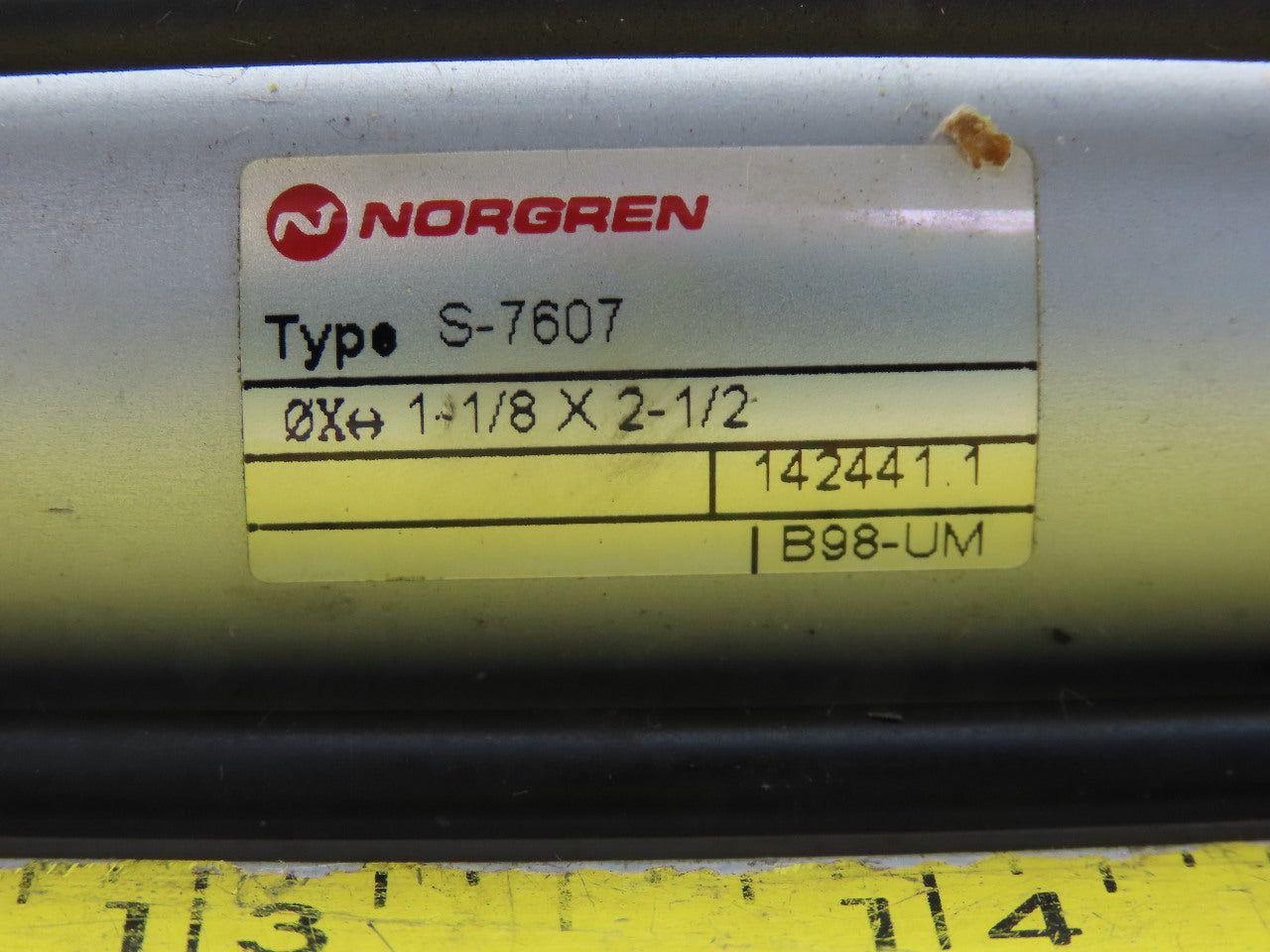 Norgren S-7607 Pneumatic Air Cylinder 1-1/8" Bore 2-1/2" Stroke