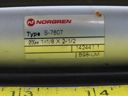 Norgren S-7607 Pneumatic Air Cylinder 1-1/8" Bore 2-1/2" Stroke