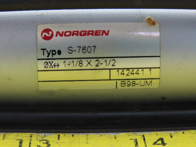 Norgren S-7607 Pneumatic Air Cylinder 1-1/8" Bore 2-1/2" Stroke