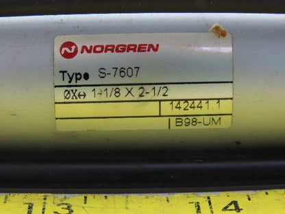 Norgren S-7607 Pneumatic Air Cylinder 1-1/8" Bore 2-1/2" Stroke