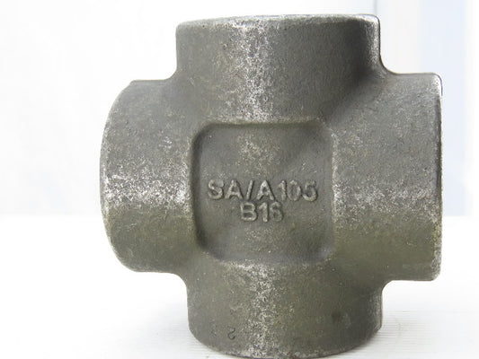 SA/A105 B16 2" NPT Malleable Black Iron Cross Pipe Fitting 4-Way Female