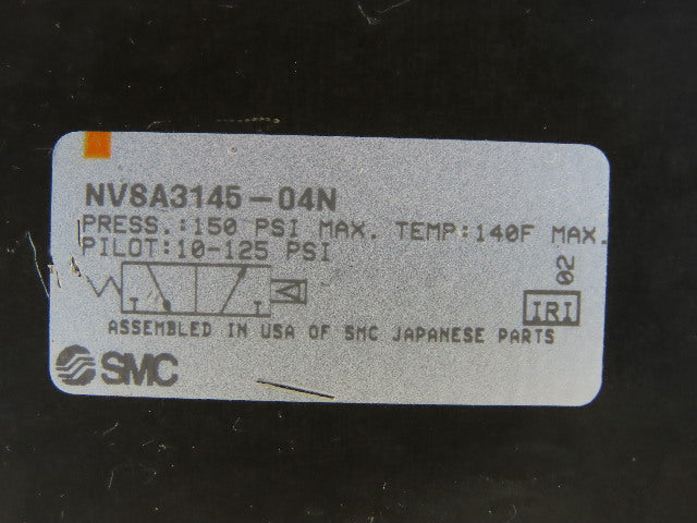 SMC NV8A3145-04N Pneumatic Valve 150PSI