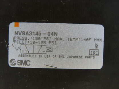 SMC NV8A3145-04N Pneumatic Valve 150PSI