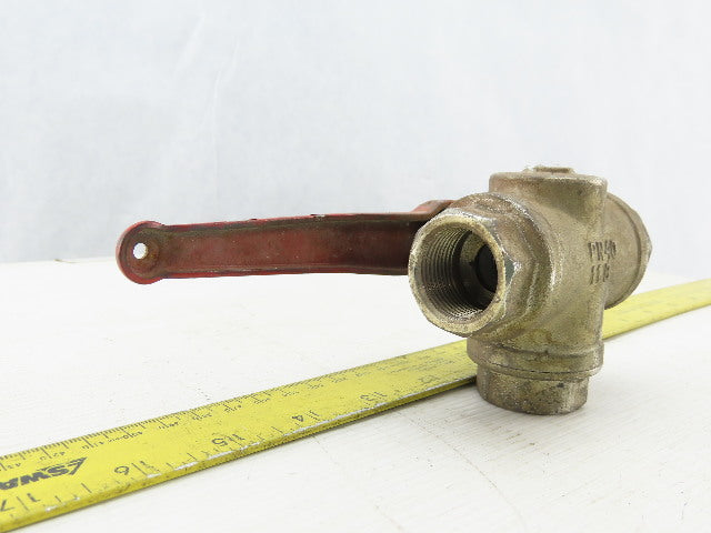 PN40 11A Stainless Steel 3 Way Ball Valve With Shutoff 3/4" NPT