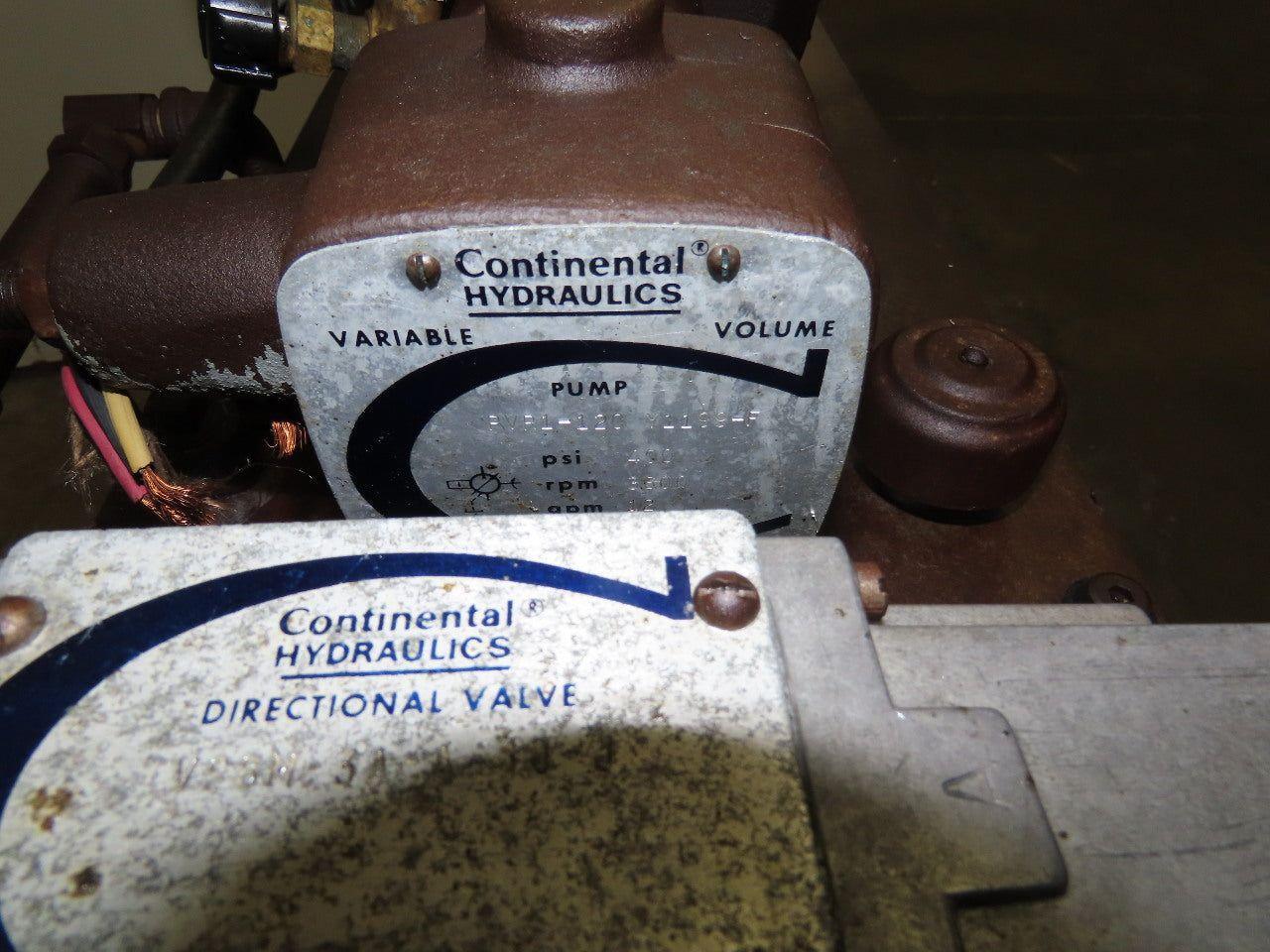 Continental Hydraulics 25 Gallon Hydraulic Power Unit W/PVR1-120-Y1199-F Pump