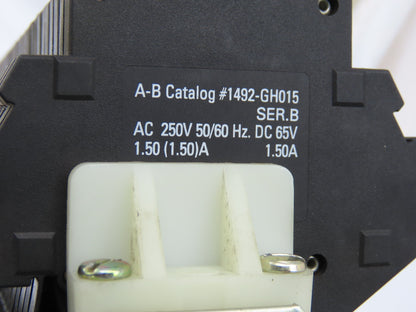 Allen Bradley 1492-GH015 DIN Rail Mount 62 Circuit Breaker 22-1.5A 87-0.2A 13-1A
