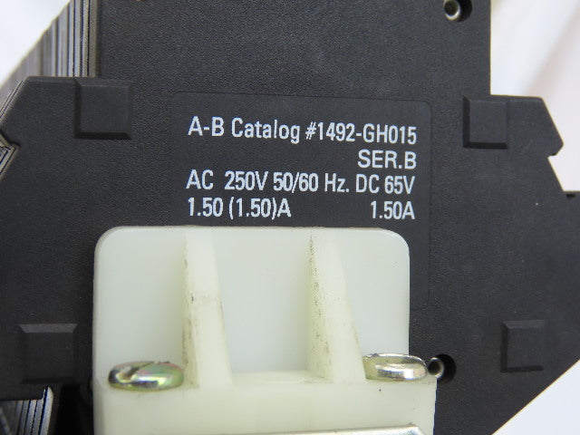 Allen Bradley 1492-GH015 DIN Rail Mount 62 Circuit Breaker 22-1.5A 87-0.2A 13-1A
