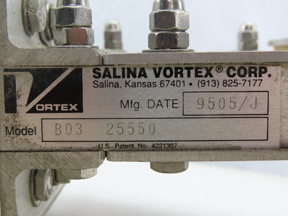 Salina Vortex B03 25550 2-1/4" Pneumatic Slide Gate Dry Material Cut Off Valve