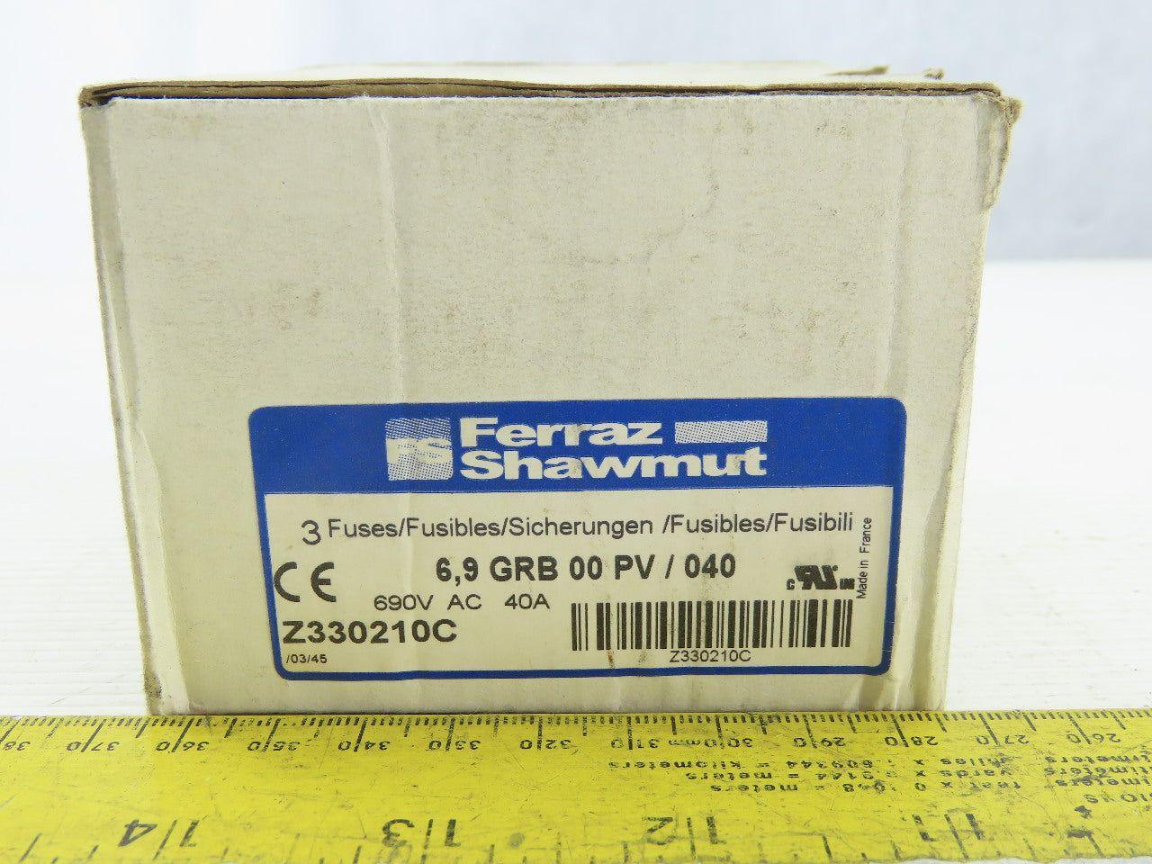 Ferraz Shawmut Z330210 Fuse 690VAC 40A 3 In Box