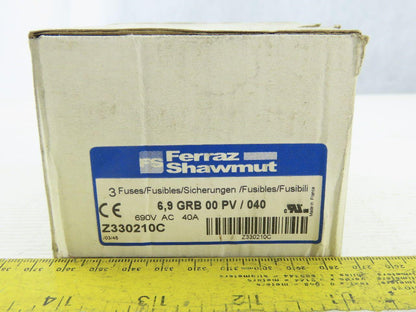 Ferraz Shawmut Z330210 Fuse 690VAC 40A 3 In Box